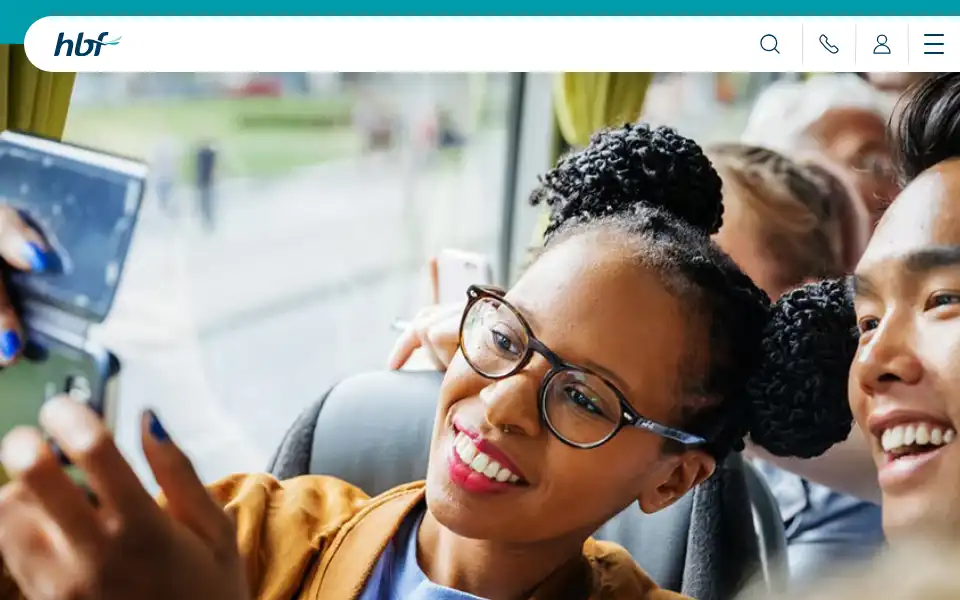 Screenshot of hbf.com.au