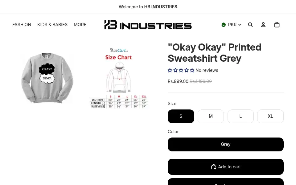 Screenshot of hbindustries.pk