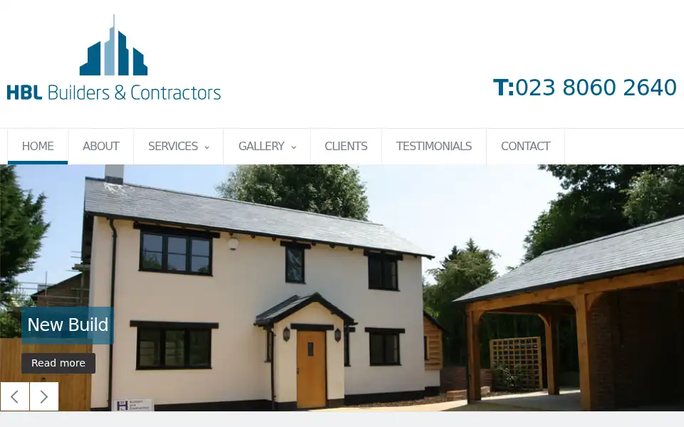 Screenshot of hblbuilders.co.uk