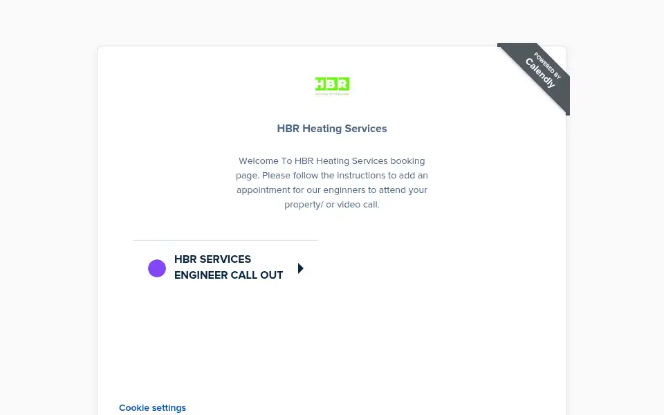 Screenshot of hbrservices.co.uk