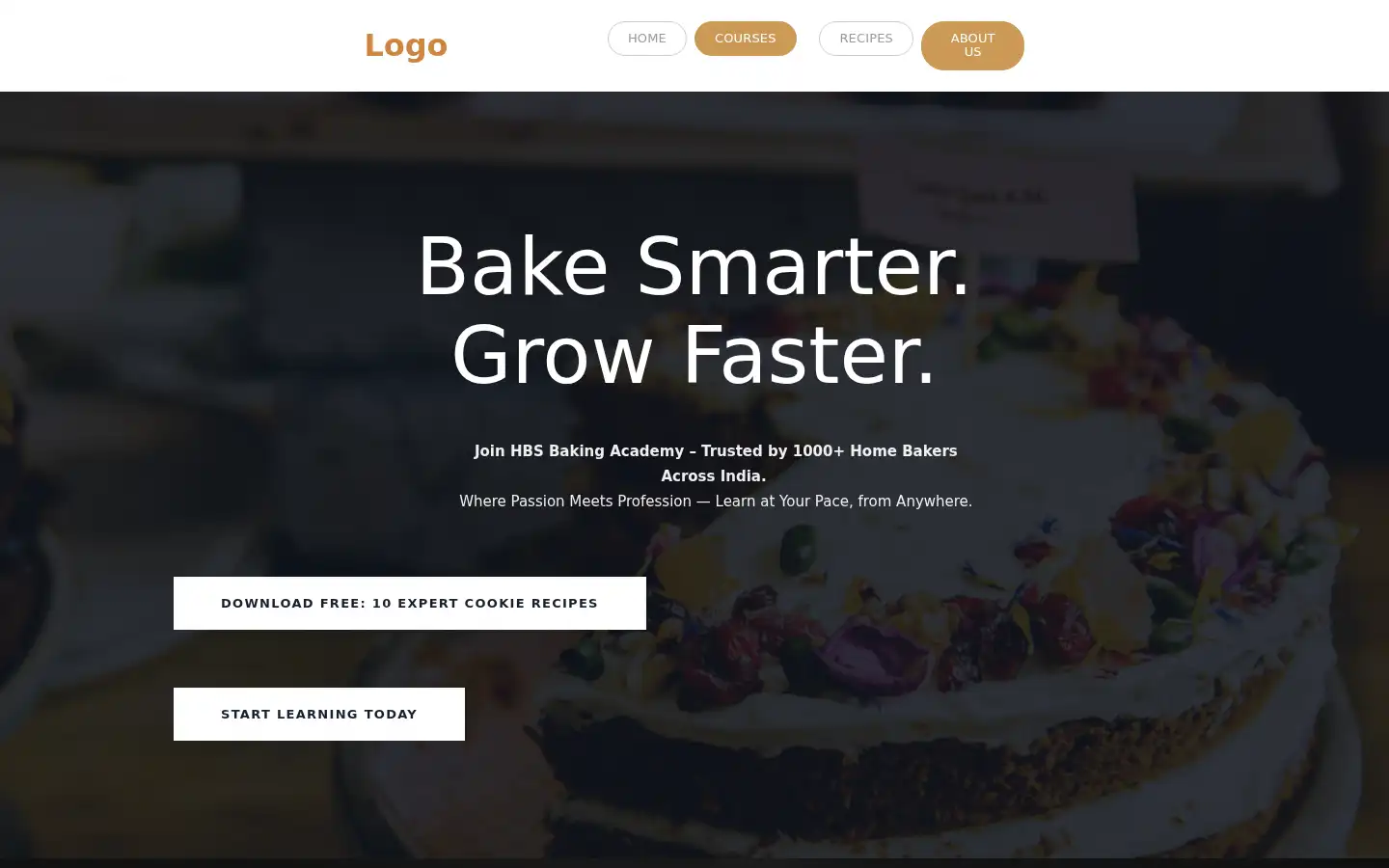 Screenshot of hbsbakingacademy.com