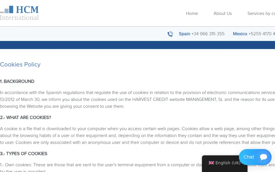 Screenshot of hcmcollect.com