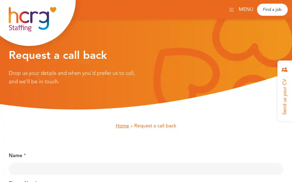 Screenshot of hcrgstaffing.com