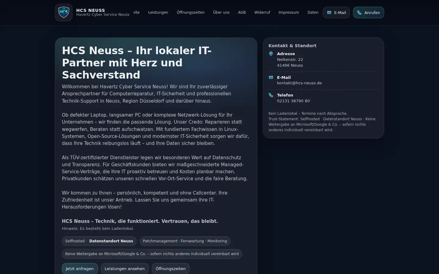 Screenshot of hcs-neuss.de