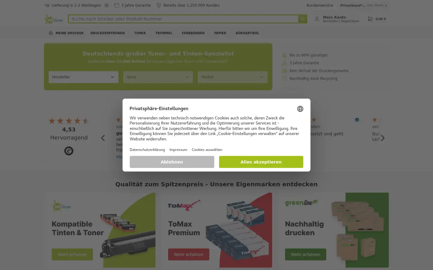 Screenshot of hd-toner.de