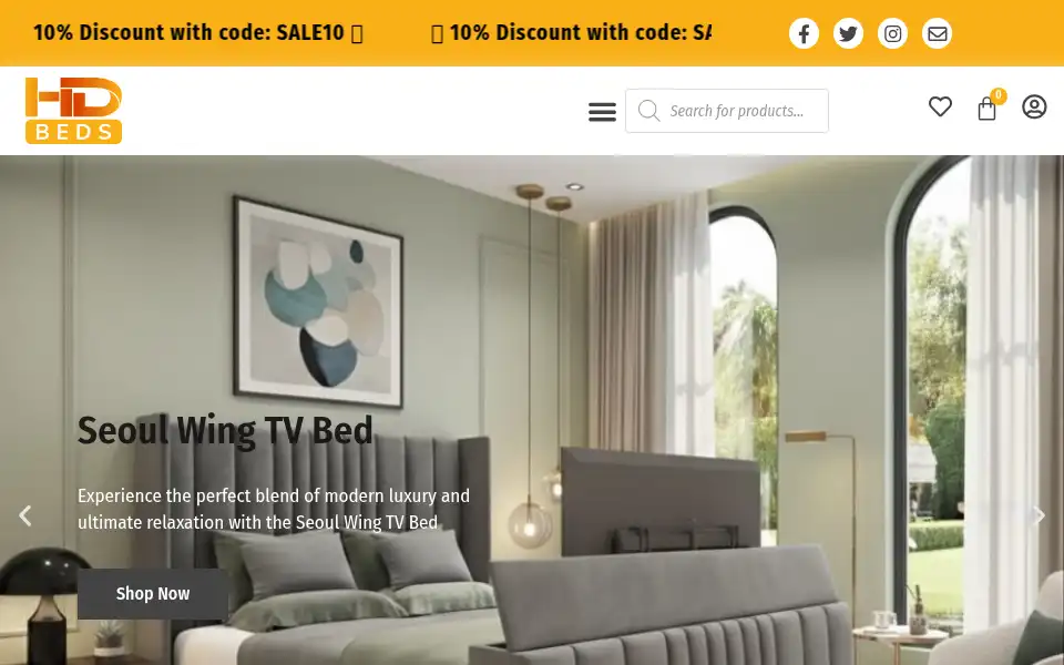 Screenshot of hdbeds.co.uk