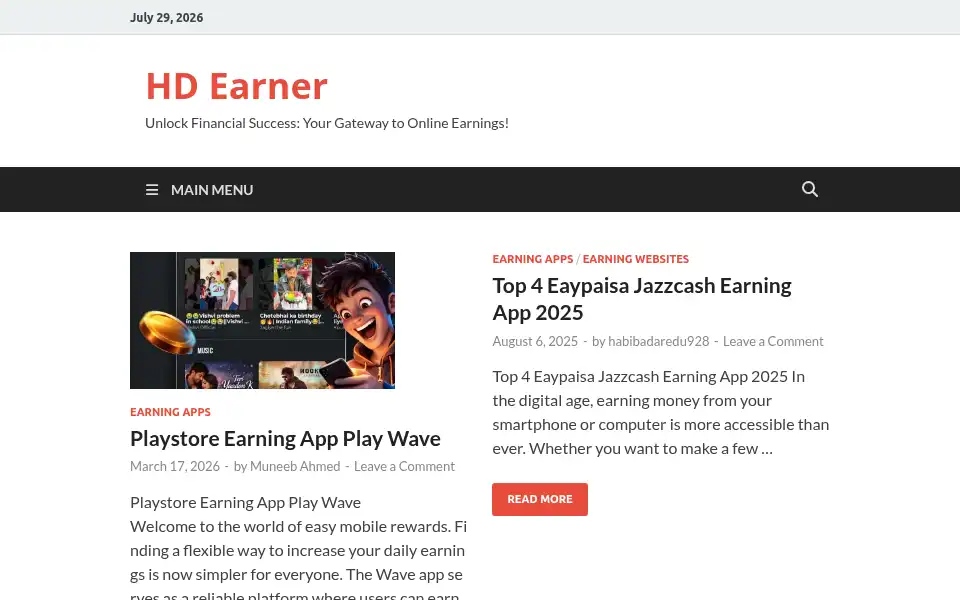 Screenshot of hdearner.com