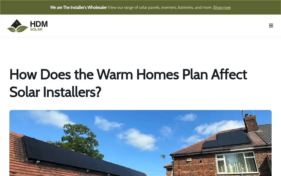 Screenshot of hdmsolar.co.uk