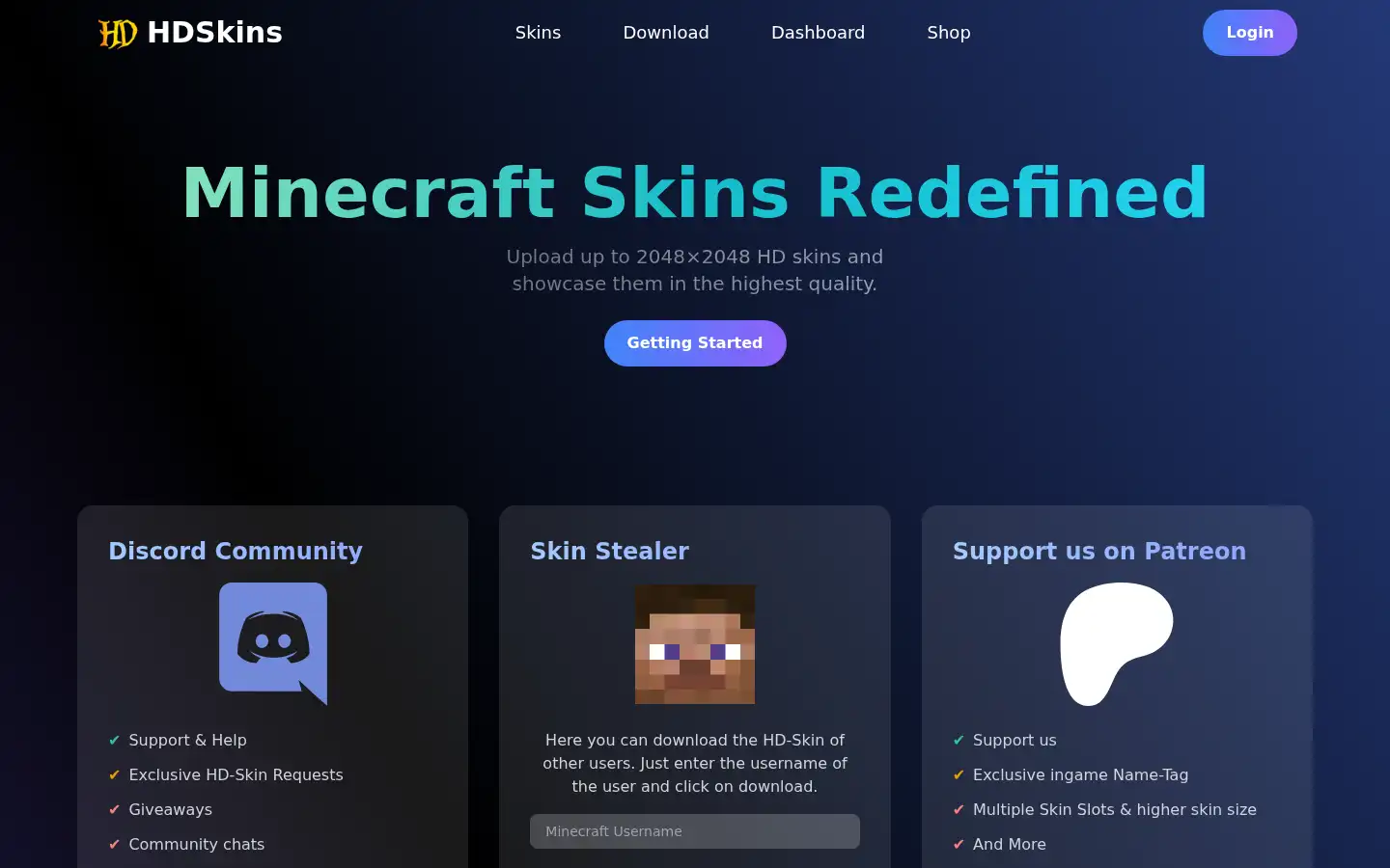 Screenshot of hdskins.de