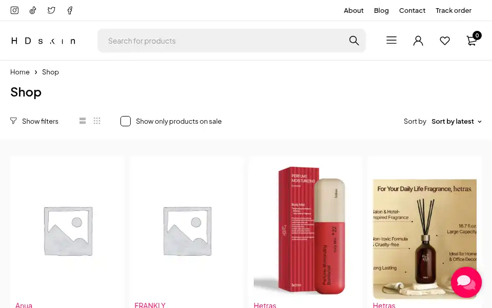 Screenshot of hdskinshop.com