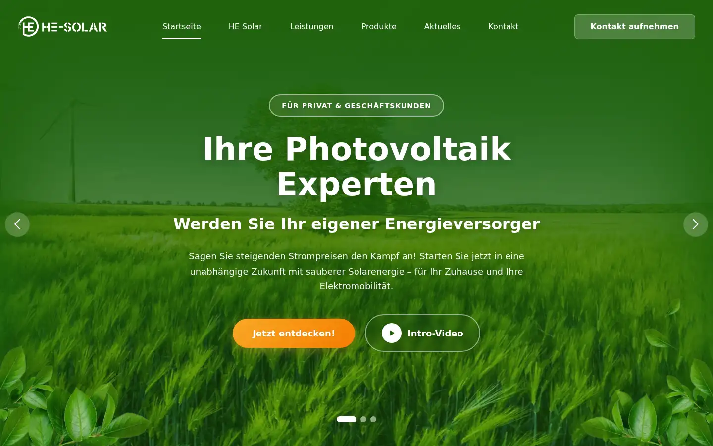 Screenshot of he-solar.de