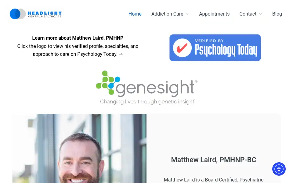 Screenshot of headlightmentalhealthcare.com