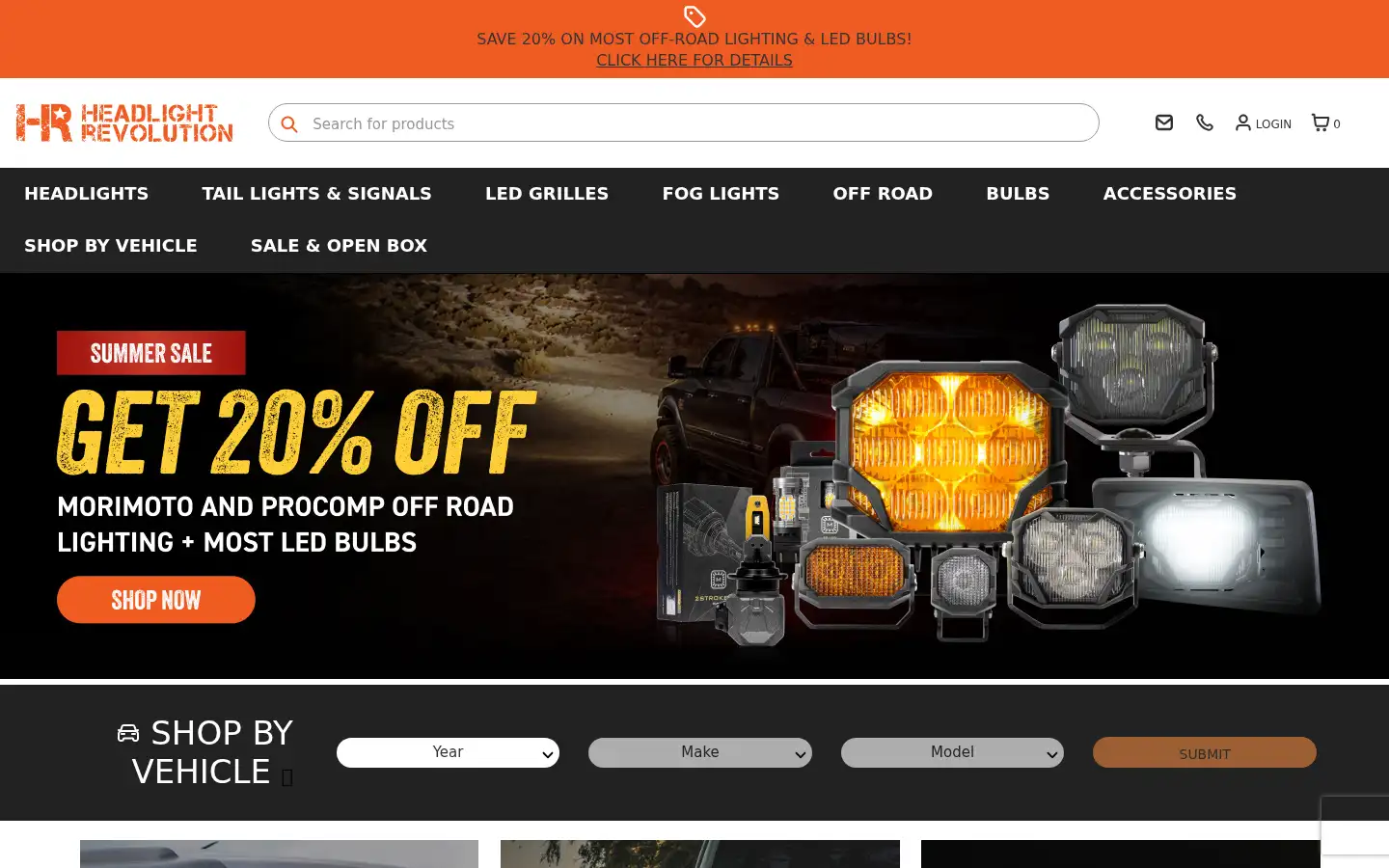 Screenshot of headlightrevolution.com
