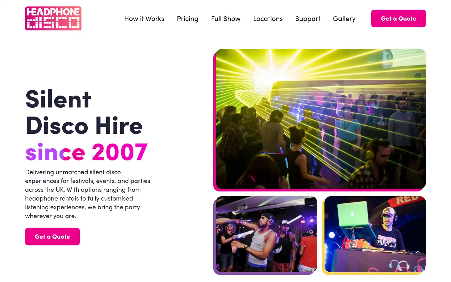 Screenshot of headphonedisco.co.uk