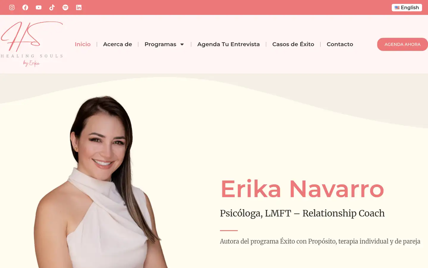 Screenshot of healingsoulserika.com
