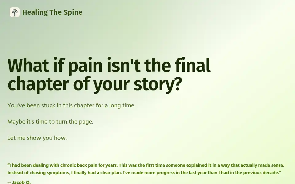 Screenshot of healingthespine.com