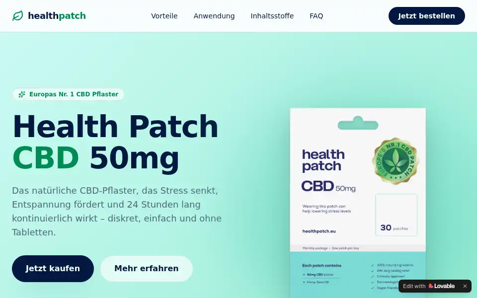 Screenshot of health-patch-cbd.lovable.app