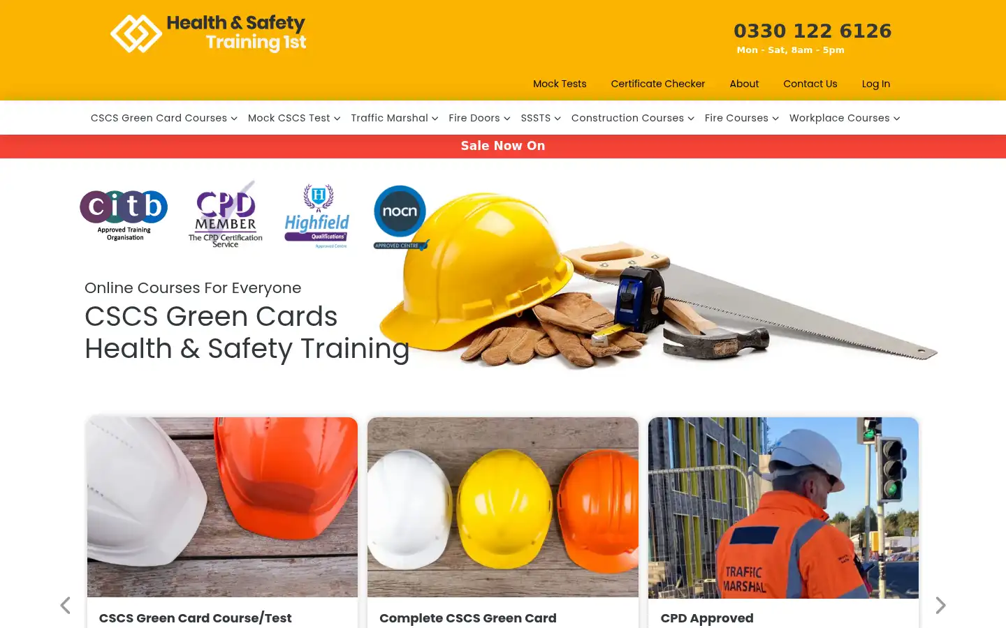 Screenshot of healthandsafetytraining1st.co.uk