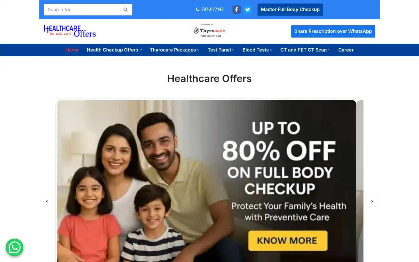 Screenshot of healthcareoffers.in