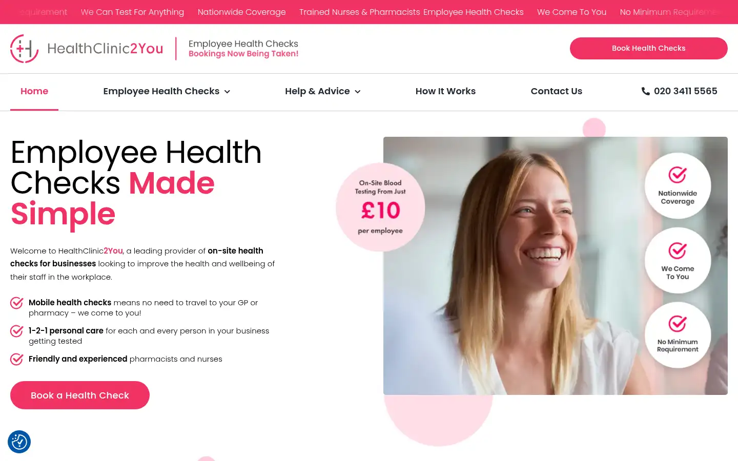 Screenshot of healthclinic2you.com
