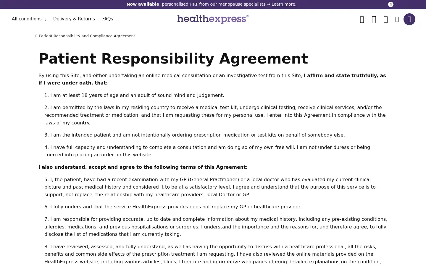 Screenshot of healthexpress.co.uk