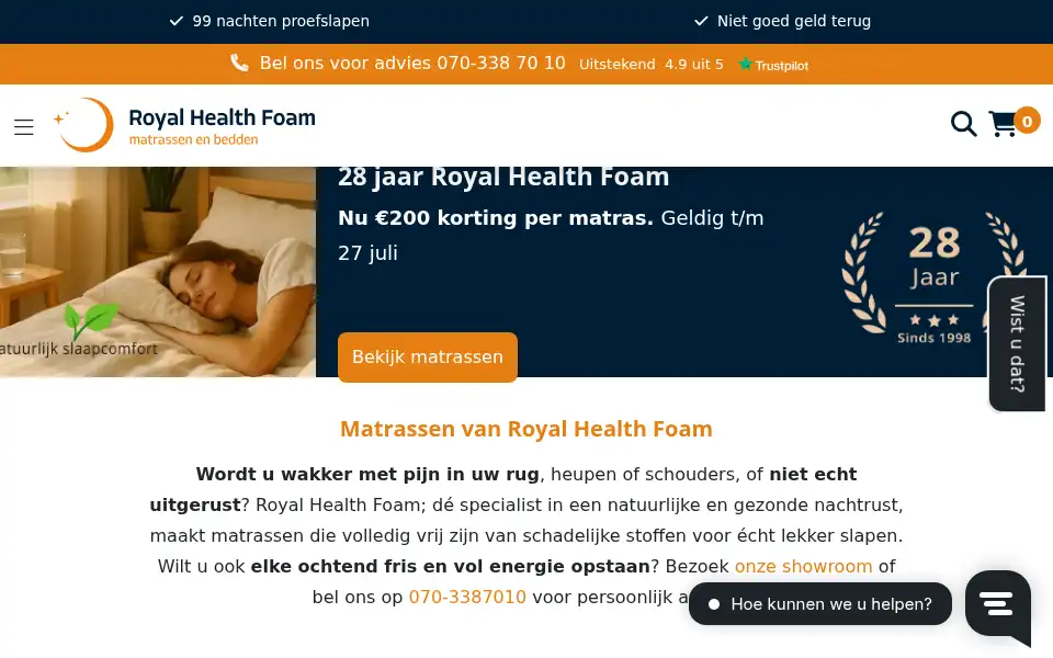 Screenshot of healthfoam.com