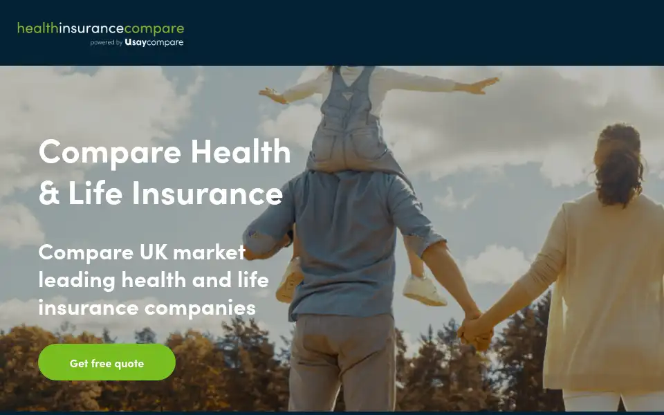 Screenshot of healthinsurancecompare.co.uk