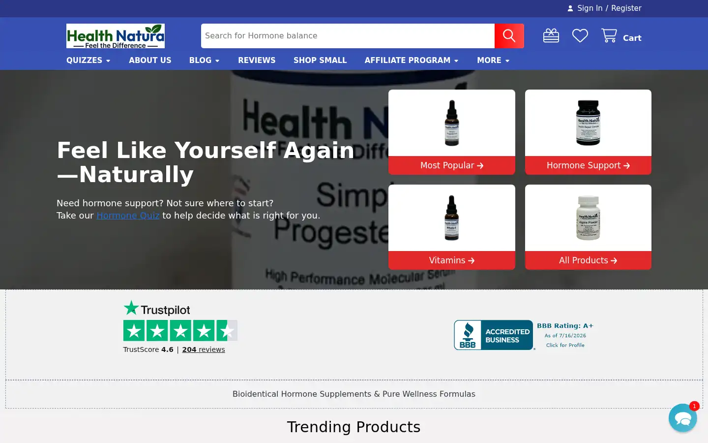 Screenshot of healthnatura.com