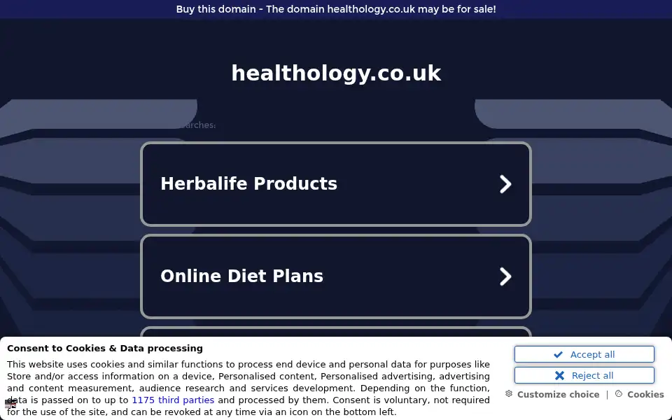 Screenshot of healthology.co.uk