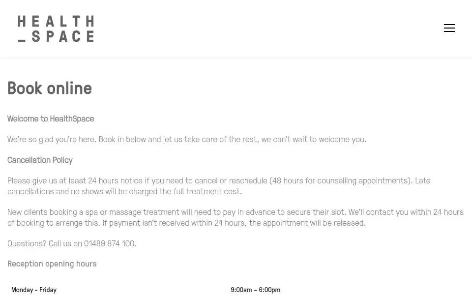 Screenshot of healthspace.co.uk