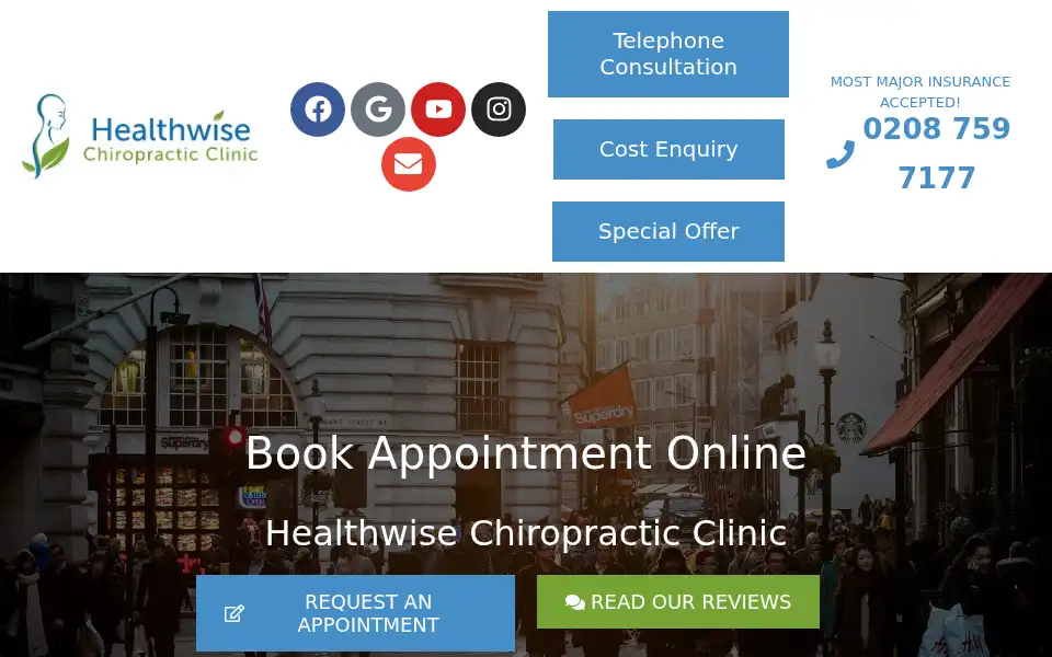 Screenshot of healthwisechiropracticclinic.com