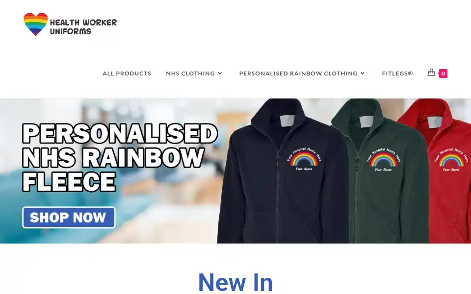 Screenshot of healthworkeruniforms.com