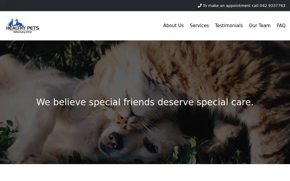 Screenshot of healthy-pets.ie