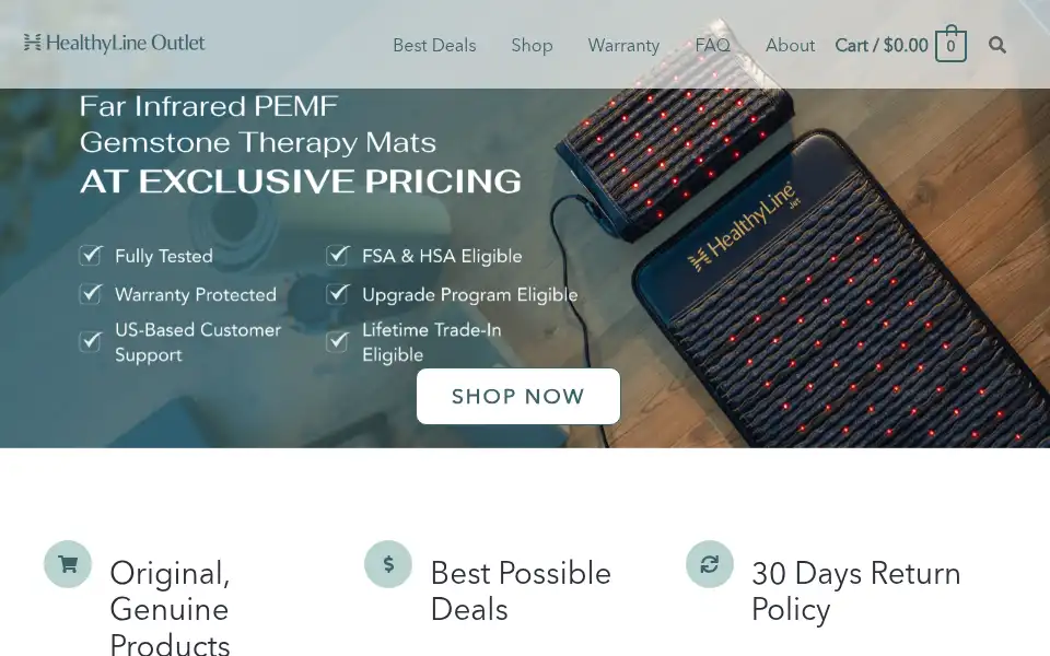 Screenshot of healthylineoutlet.com