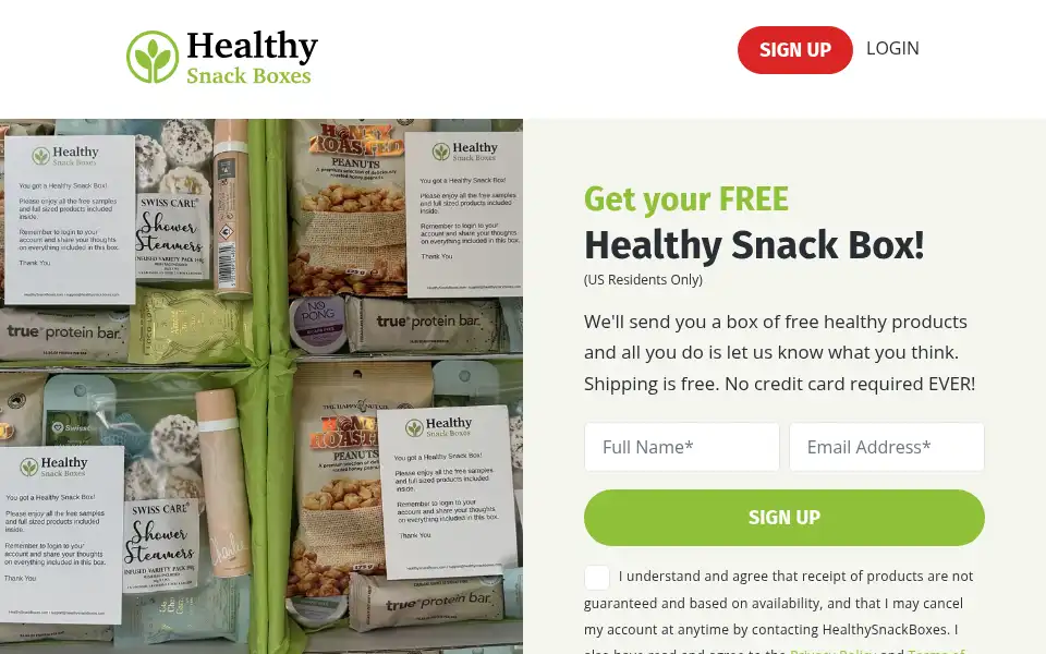 Screenshot of healthysnackboxes.com