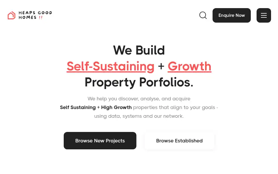 Screenshot of heapsgoodhomes.com.au
