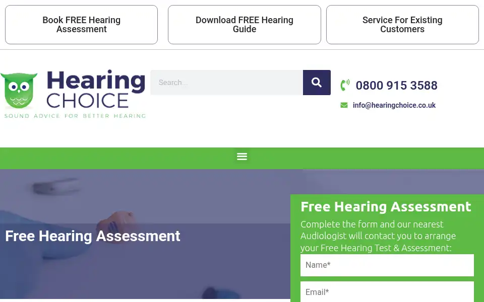 Screenshot of hearingchoice.co.uk