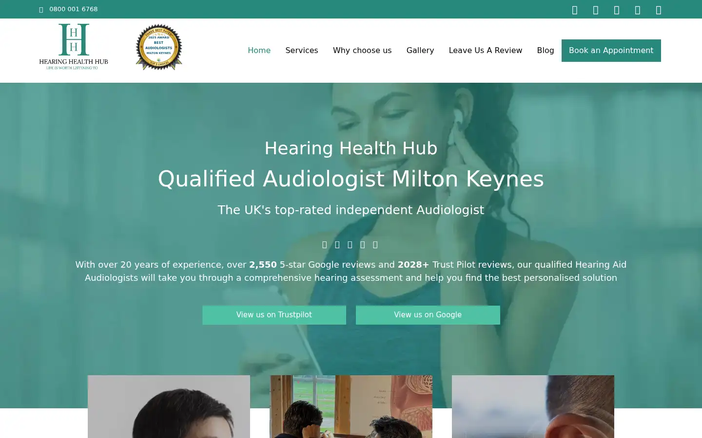 Screenshot of hearinghealthhub.co.uk