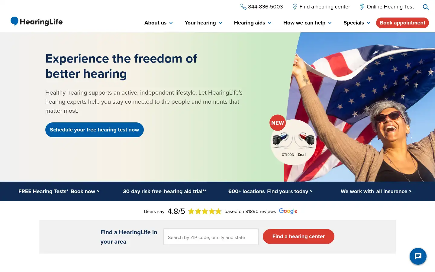 Screenshot of hearinglife.com