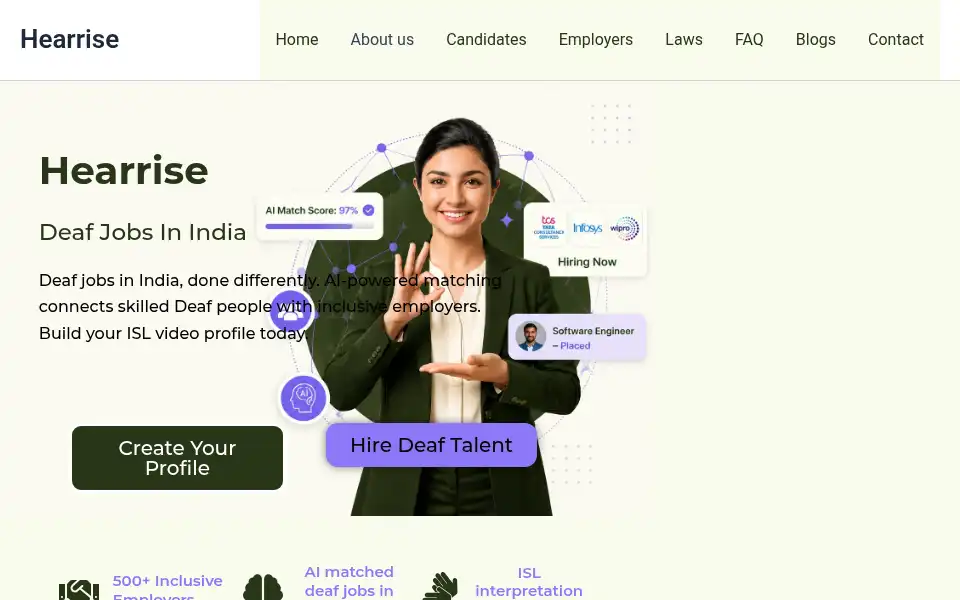 Screenshot of hearrise.com
