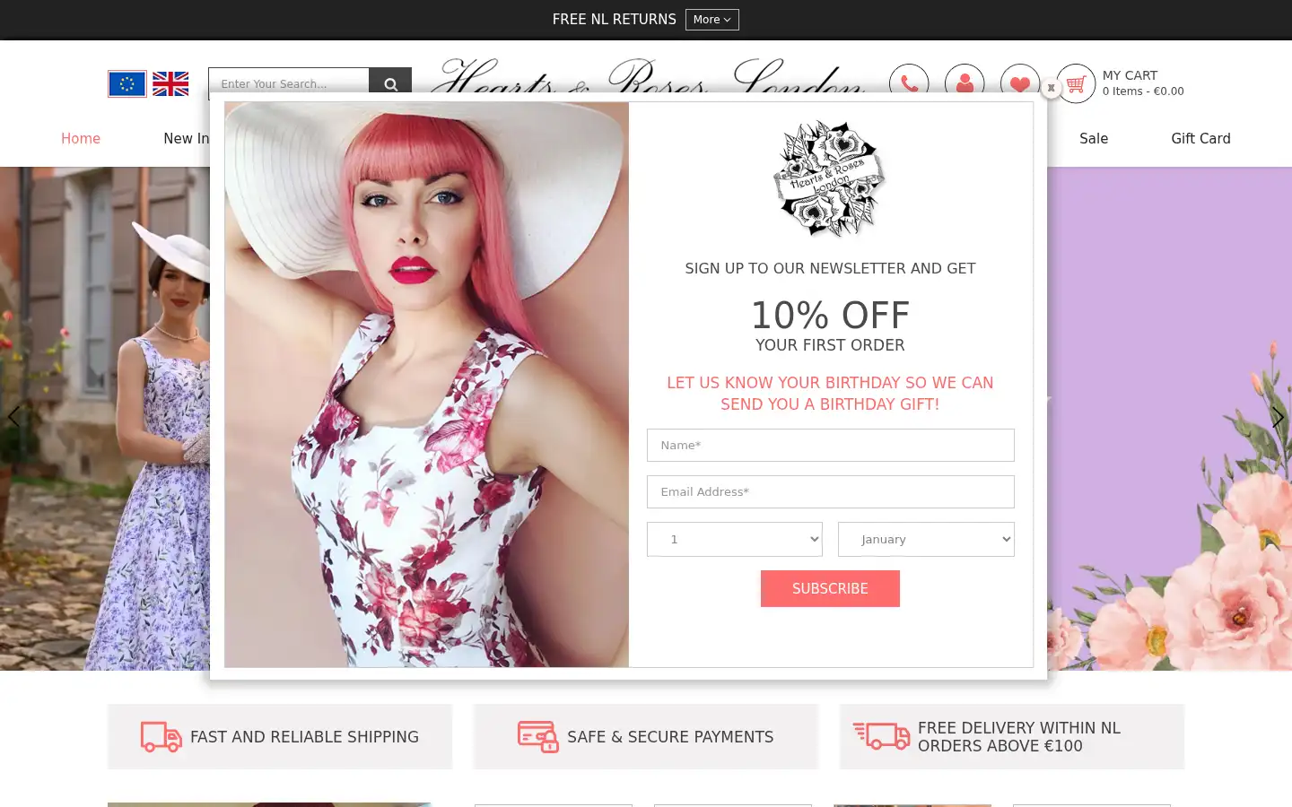 Screenshot of heartsandroseslondon.com