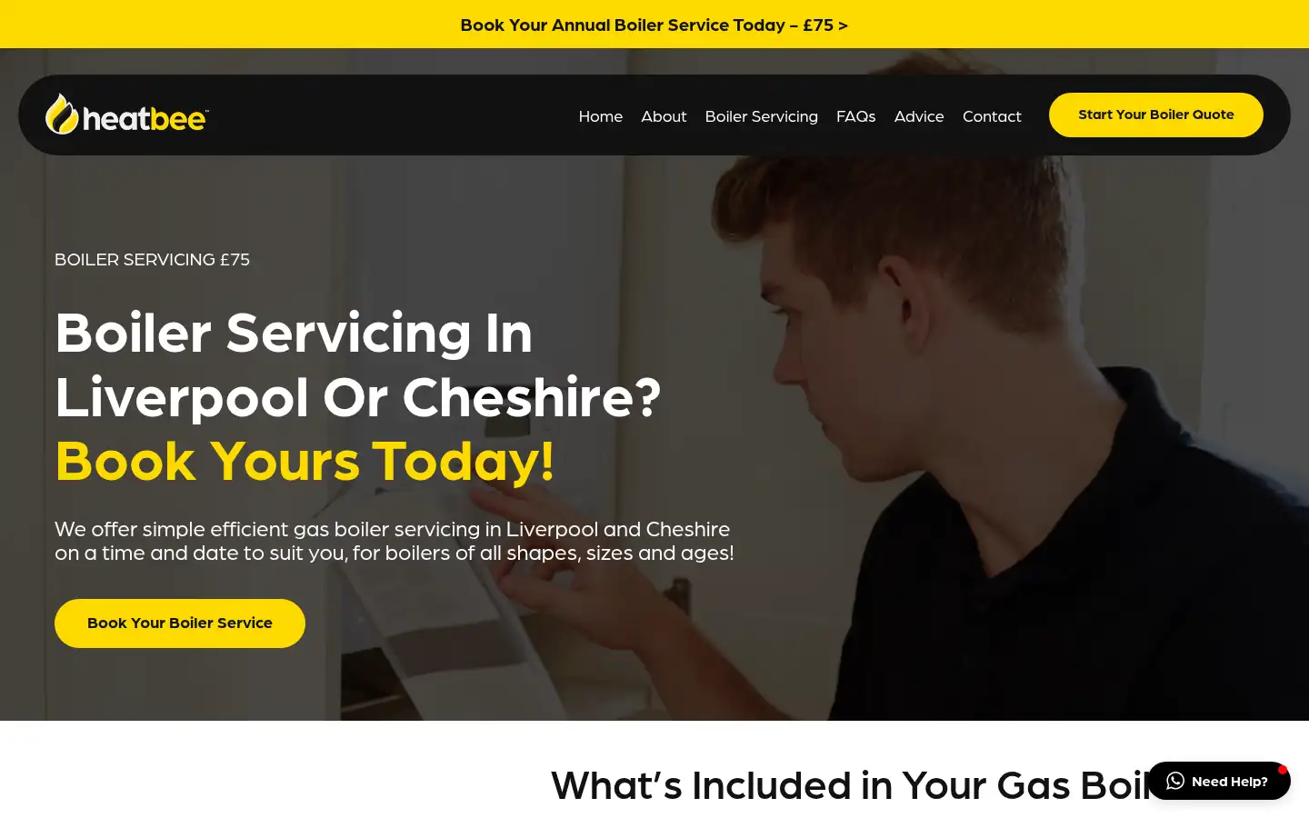 Screenshot of heatbee.co.uk