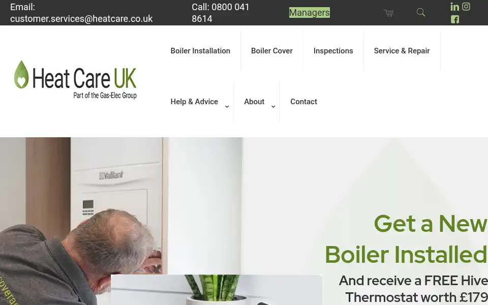 Screenshot of heatcare.co.uk