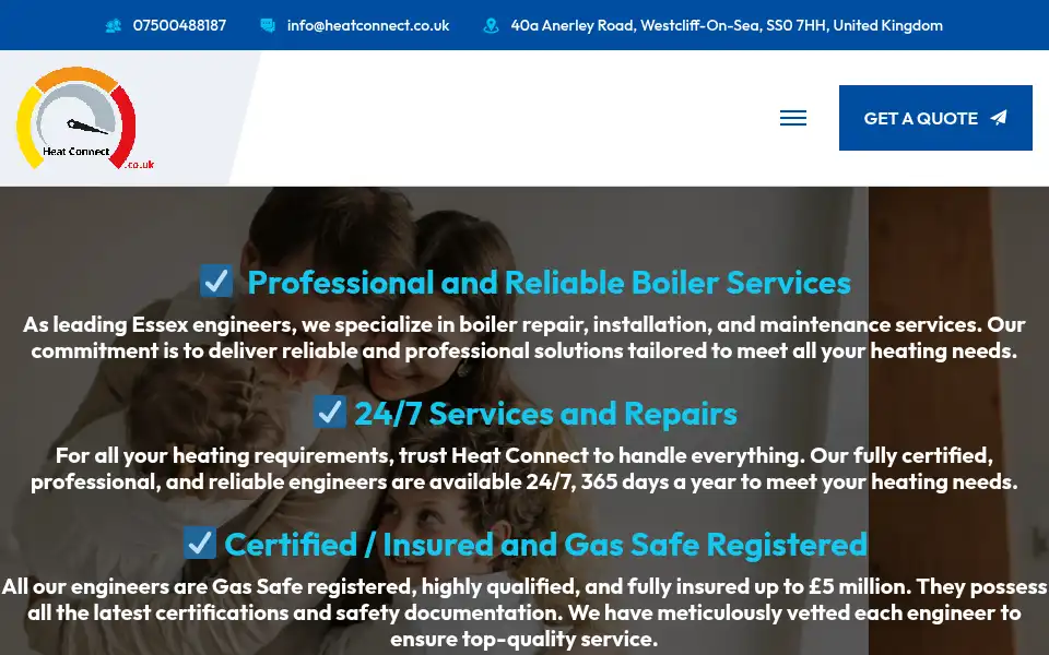 Screenshot of heatconnect.co.uk