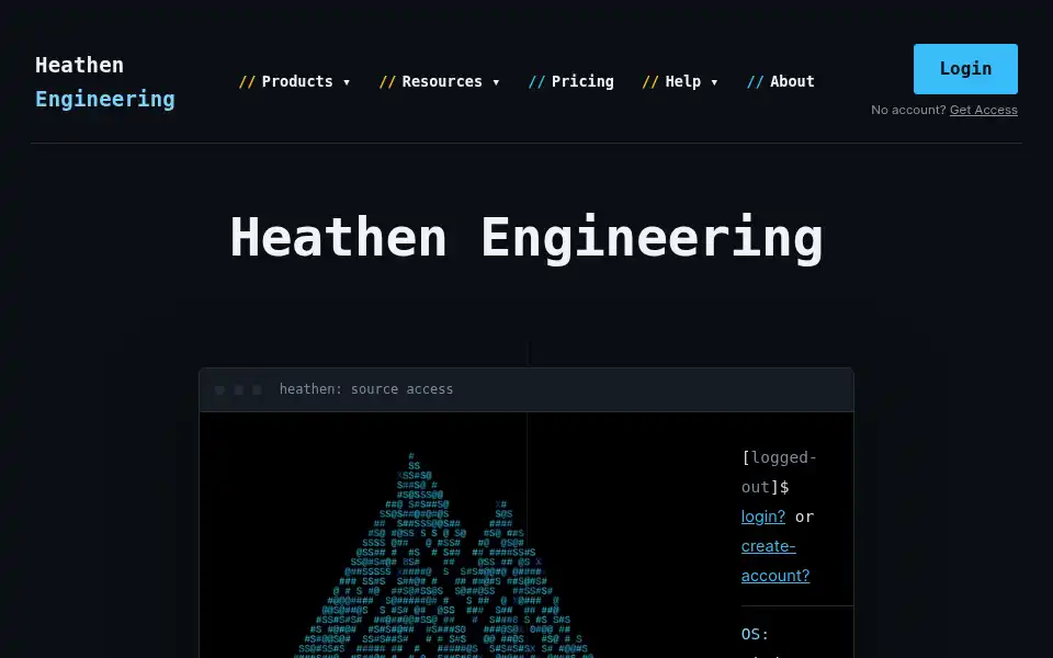 Screenshot of heathen.group