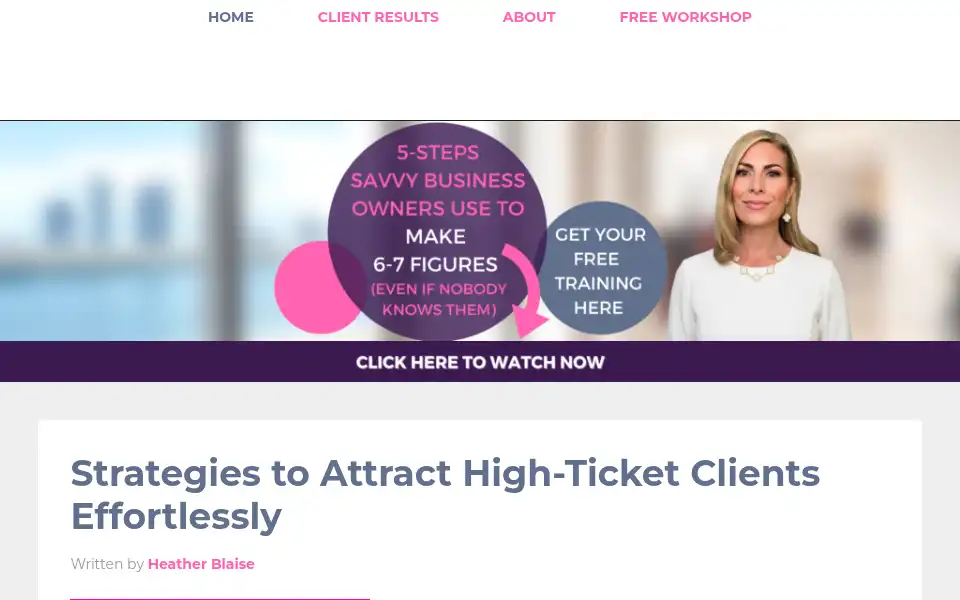 Screenshot of heatherblaise.com