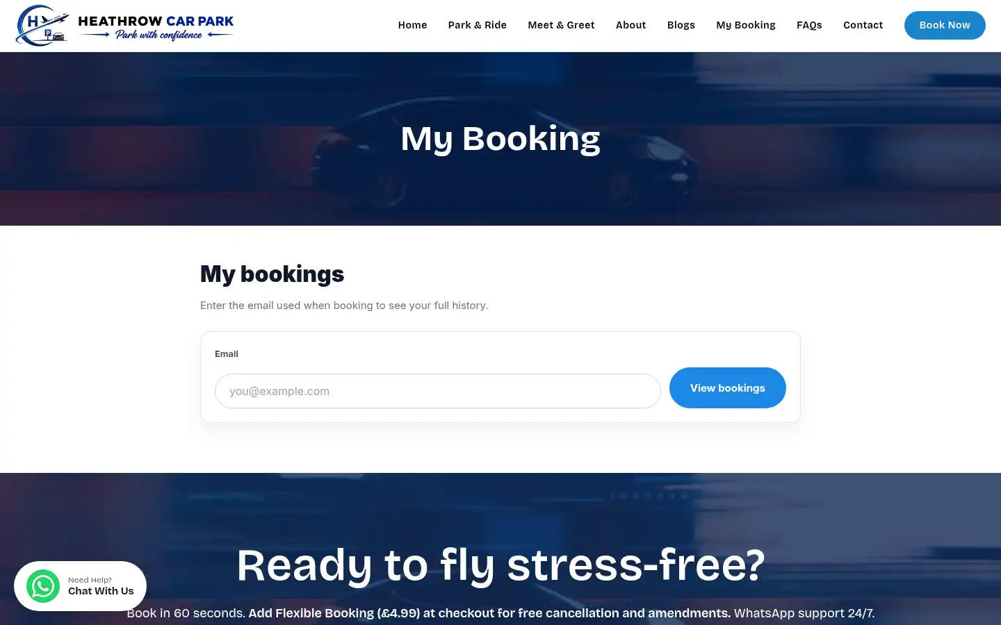 Screenshot of heathrowcarpark.com