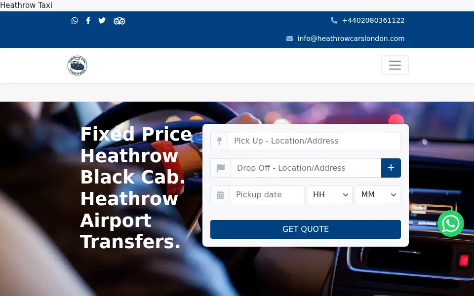 Screenshot of heathrowcarslondon.com