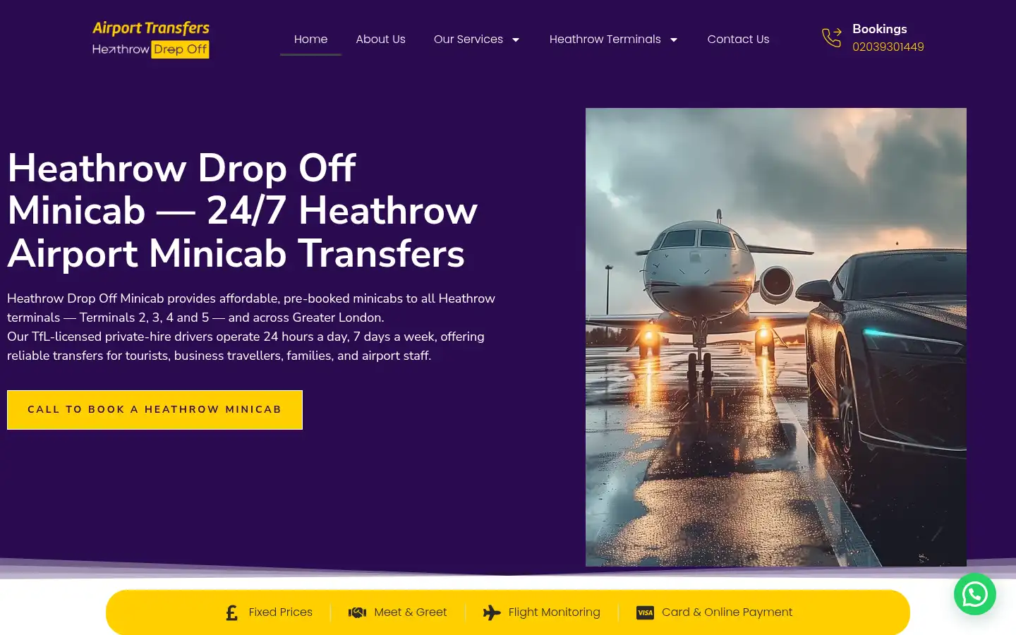 Screenshot of heathrowdropoff.co.uk