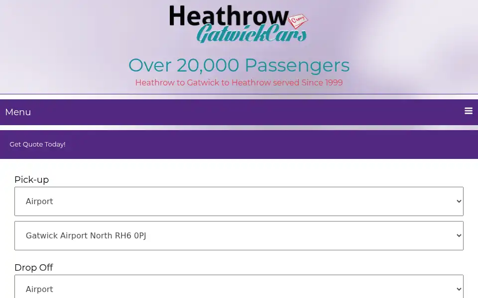 Screenshot of heathrowgatwickcars.com
